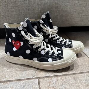 Converse Chuck Taylor All Star 70 Hi Comme des Garcons PLAY Polka Dot M 9 W 11